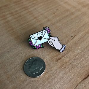 “I Miss You” letter enamel pin